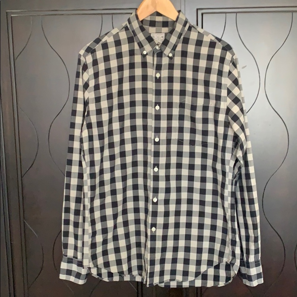 J. Crew Long Sleeve Woven Shirt Black & Gray